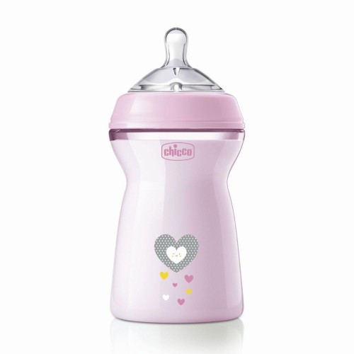 CHICCO BIBERON NATURAL FEELING 330ML 6M+ ROSA